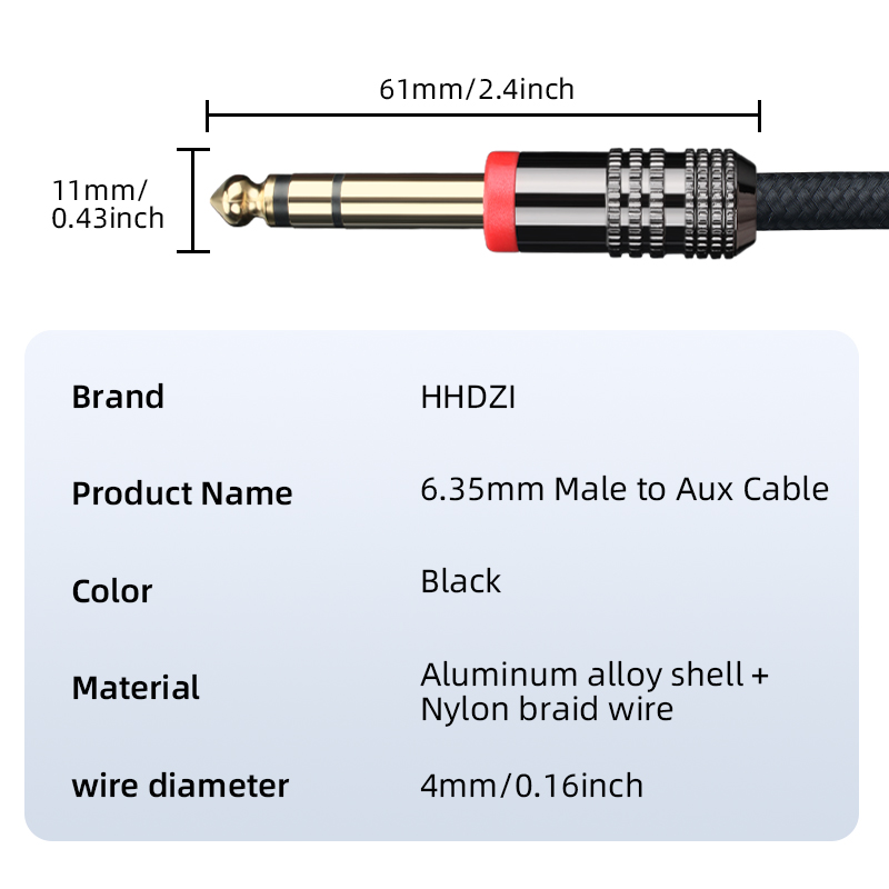 6.35mm TRS Guitar Cable Stereo - Trs Cable recension och pris